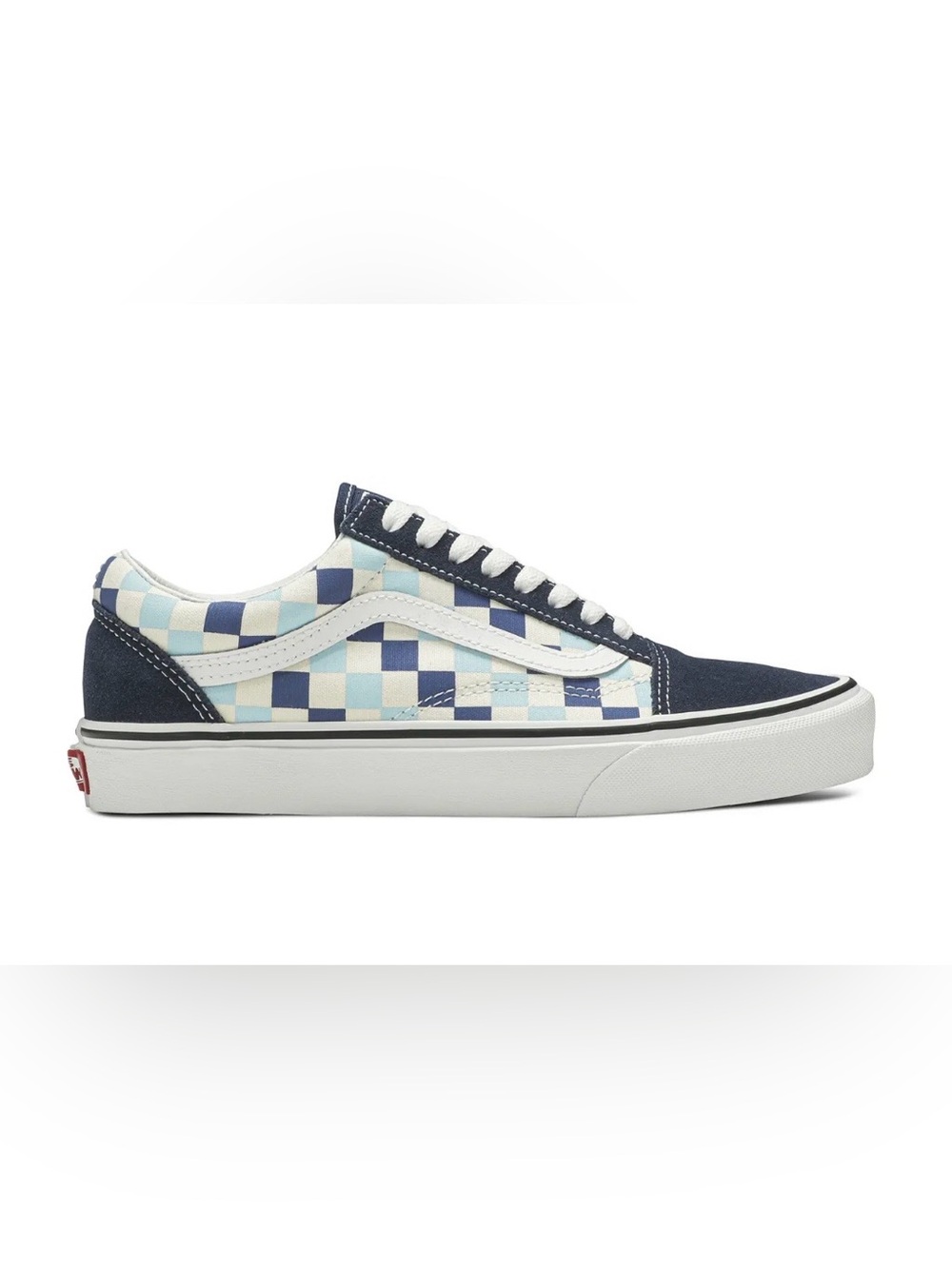 Vans Old Skool Blue Topaz White Checkerboard Sneakers Shoes-Womens 6 -Youth 4.5Y